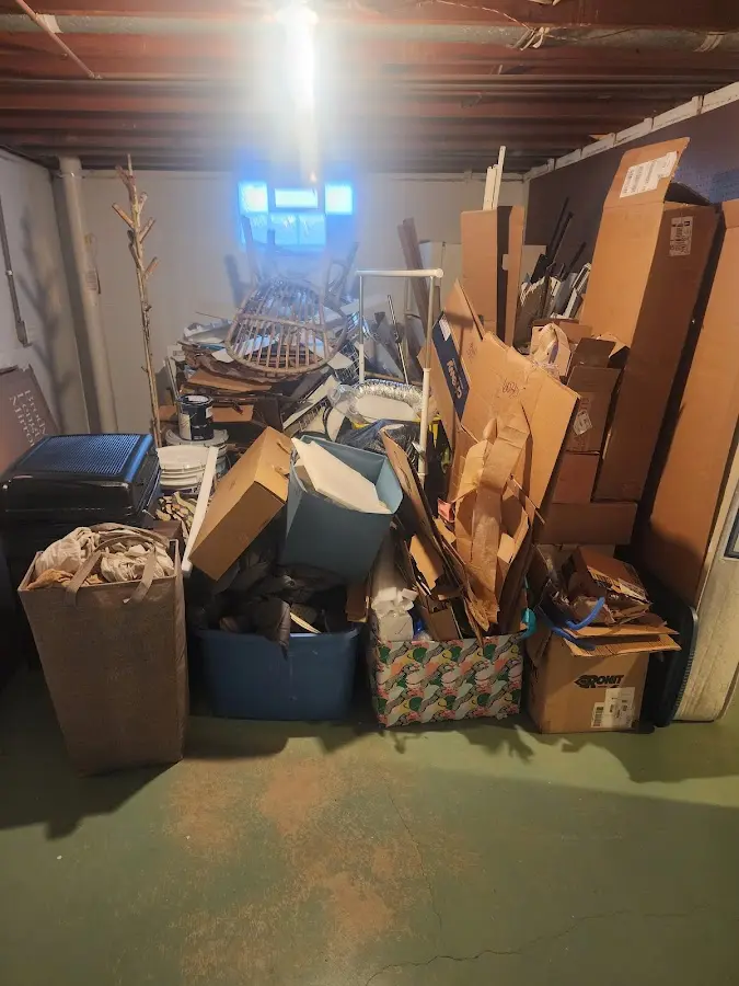 Roll-off dumpster container at job site for 6 Yard Dumpster Rental in Atlantic